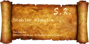 Stebler Klaudia névjegykártya